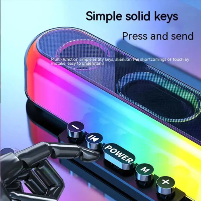 Bilişim Burada Z10 RGB Bluetooth Hoparlör - 10W Güç, 1200mAh Batarya, RGB Aydınlatma, IPX6 Suya Dayanıklı, Mikrofon ve Bluetooth 5-0 Özellikli